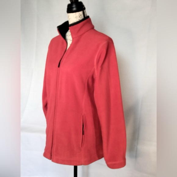 Eddie Bauer Red Fleece Zippered Jacket Unisex MEDIUM - Picture 9 of 10